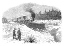 Snow-Plough on the Grand Trunk Railway of Canada, 1870. Creator: Unknown