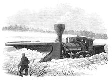 Snow-Plough on the Grand Trunk Railway of Canada, 1870. Creator: Unknown
