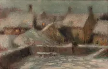 Snow Scene Evening c1901. Artist: Henri Eugene Le Sidaner
