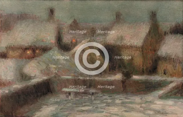 'Snow Scene Evening', c1901. Artist: Henri Eugene Le Sidaner.