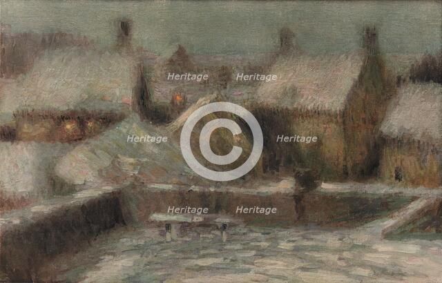 'Snow Scene Evening', c1901. Artist: Henri Eugene Le Sidaner.