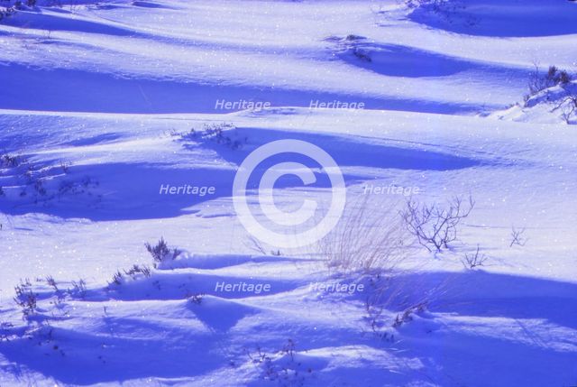 Snow surface on Rannoch Moor in February. c1000 ft. above sea,  Argyll, Scotland, 20th century. Artist: CM Dixon.