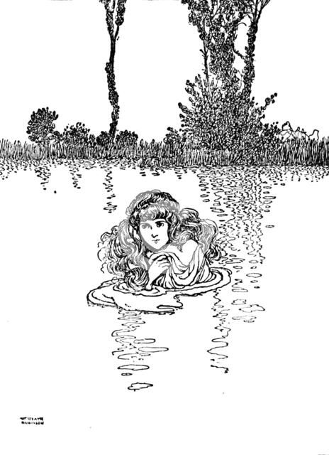 'So Elise Took Off Her Clothes and Stepped into the Water', c1930. Artist: W Heath Robinson.