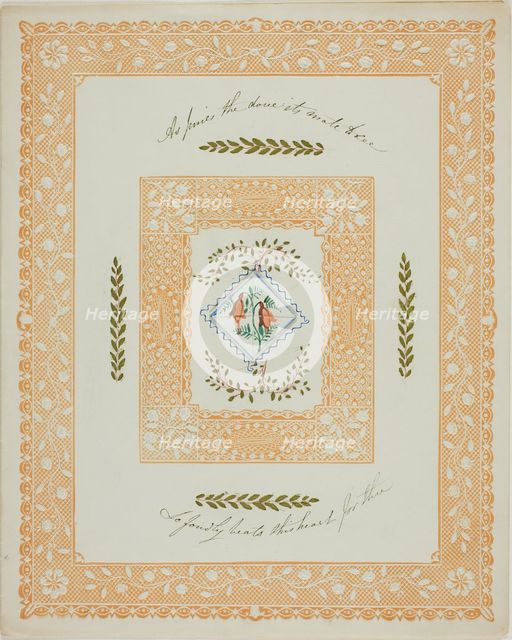 So Fondly Beats this Heart for Thee (valentine), c. 1850. Creator: Unknown.