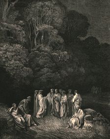 So I beheld united the bright school of him the monarch of sublimest song c1890. Creator: Gustave Doré