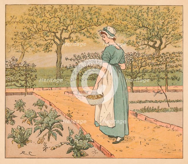 'So she went into the garden', c1885, (1934). Creator: Randolph Caldecott.