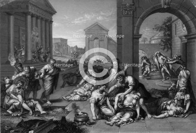 'So the Lord sent a pestilence upon Israel', 1841.  Creator: Peter Lightfoot.