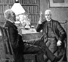 So these two old friends sat down, and lit their pipes, and talked together, heart...to heart, 1883. Creator: R. Taylor