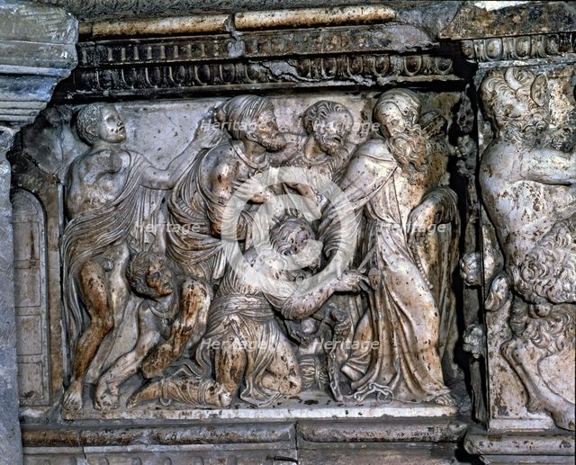 Sotobanco of the central altarpiece of the Cathedral of Santo Domingo de la Calzada. ' Santo Domi…