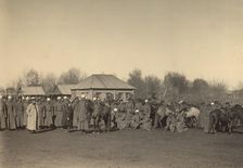 Sotnia (Cossack Cavalry Squadron) Camp in the Frontier Village of Kenderlyksk in the..., 1909. Creator: Nikolai Georgievich Katanaev