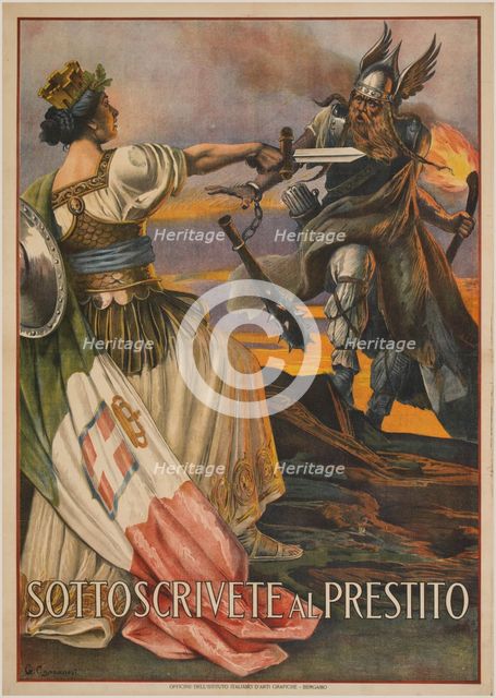 Sottoscrivete al prestito (Signed quickly), 1917. Creator: Capranesi, Giovanni (1852-1921).