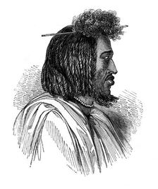 Souakiny chief 1848.Artist: Ebenezer Landells