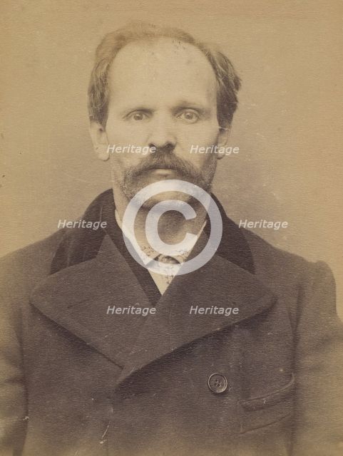 Soubrié. François. 39 ans, né à Livignac-le-Haut (Aveyron). Brûleur de café. Anarchiste. 1..., 1894. Creator: Alphonse Bertillon.