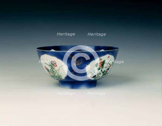 Souffle blue gilt ground bowl, Qing dynasty, China, after 1683. Creator: Unknown.