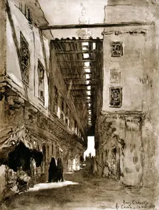 Souks, Cairo, 1928. Artist: Louis Cabanes