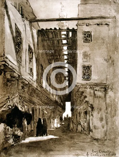 Souks, Cairo, 1928. Artist: Louis Cabanes