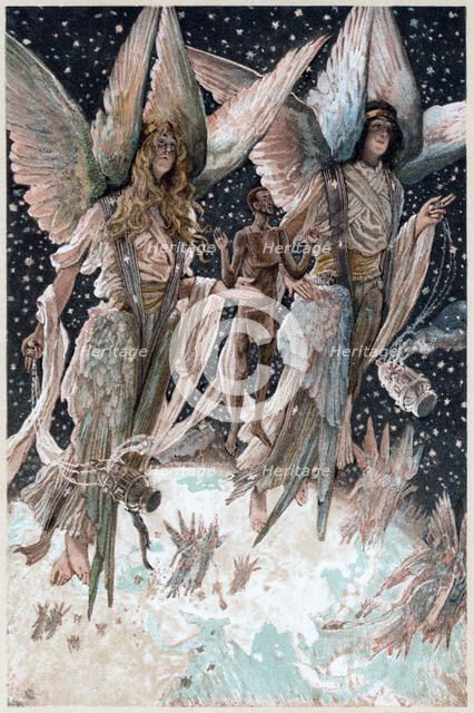 Soul of the penitent thief carried into Paradise by angels with burning censers, 1897. Artist: James Tissot