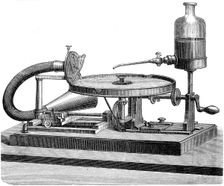 Sound Recording Disc Electricity Motor Battery Liquid, c1880. Creator: Unknown