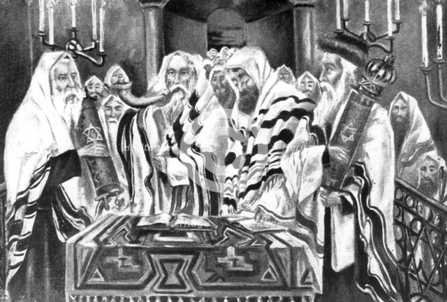 Sounding the shofar, c1910. Creator: Zorza.