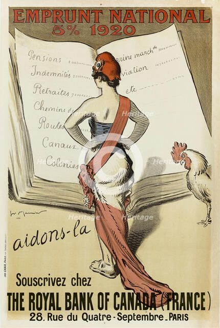 Souscrivez chez The Royal Bank of Canada (France), 1920. Creator: Meunier, Henri Georges (1873-1922).