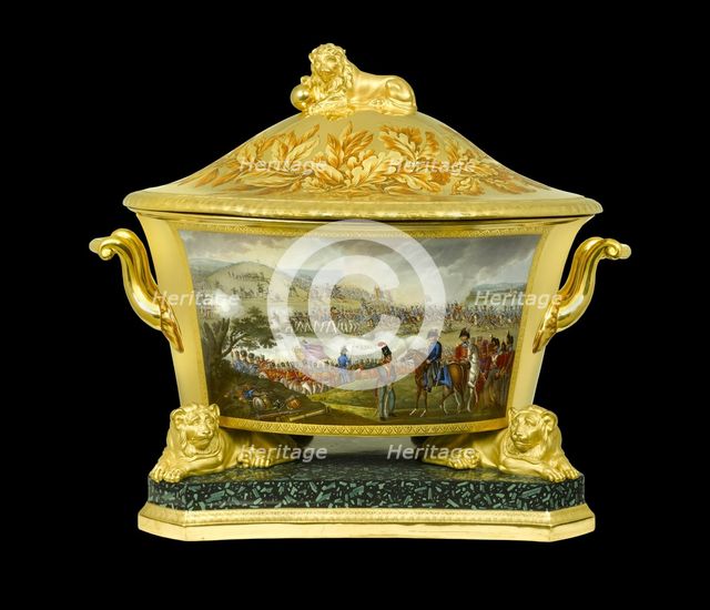 Soup tureen depicting the Battle of Orthez, France, 1814 (1817-1819). Artist: Unknown.