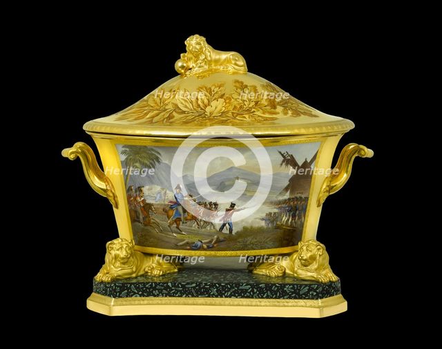 Soup tureen depicting the Battle of Rolica, Portugal, 1808 (1817-1819). Artist: Unknown.