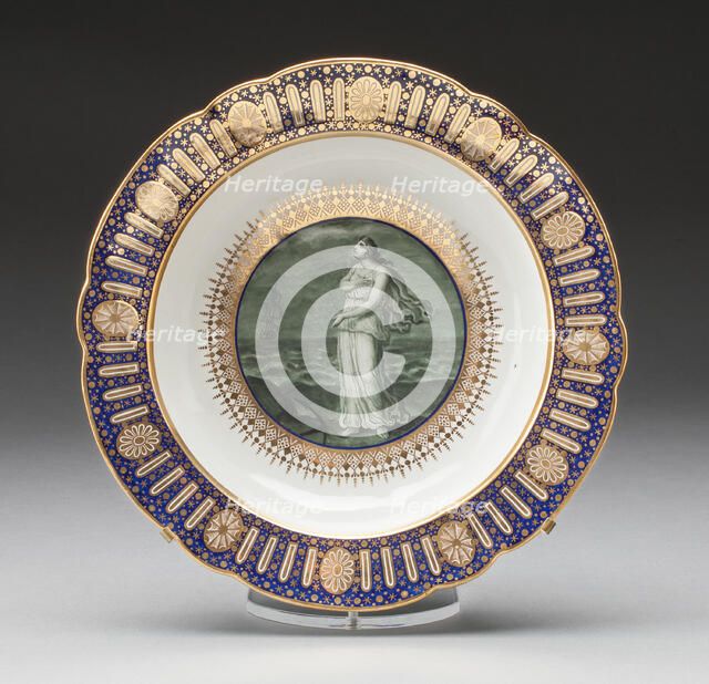 Soup Plate from the "Hope Service" Made for the Duke of Clarence, Worcester, c. 1792. Creator: Royal Worcester.