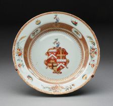Soup Plate (part of a pair), Jingdezhen, c. 1720. Creator: Jingdezhen Porcelain