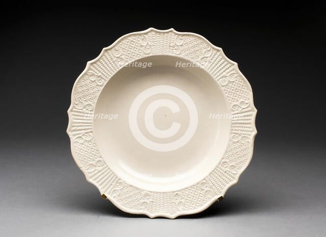 Soup Plate, Staffordshire, 1750/59. Creator: Staffordshire Potteries.