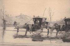 Sous la Pluie, 1906. Creators: Jean Francois Raffaelli, Jean-François Raffaëlli