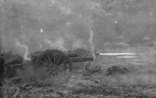 Sous le Choc; L'artillerie de campagne britannique couvrant la retraite, le 21 mars 1918..., 1918. Creator: J Simont