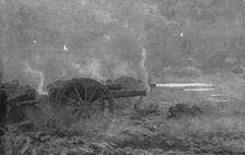 Sous le Choc; L'artillerie de campagne britannique couvrant la retraite, le 21 mars 1918..., 1918. Creator: J Simont