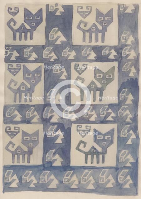 South American textile design, 1951.  Creator: Shirley Markham.