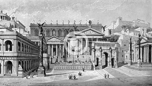 South and west sides of the Forum, Rome, (1902).Artist: C Hulsen