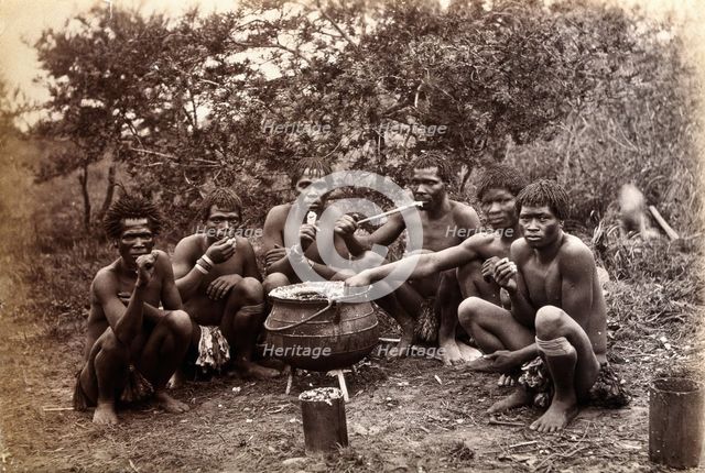 South Africa: Natal people eating, between 1800 and 1899. Creator: Unknown.