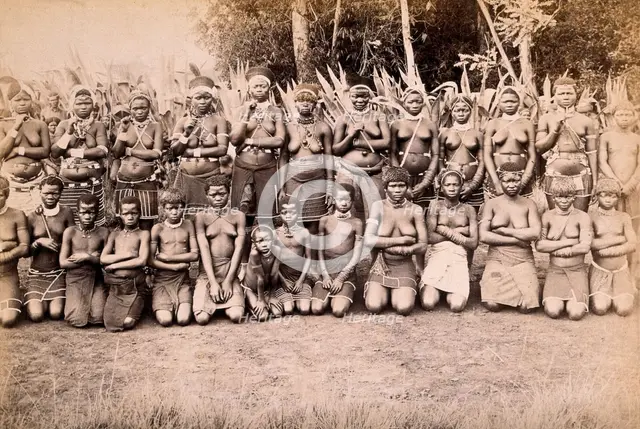 South Africa: a group of African women and children, 19th century. Creator: Unknown.