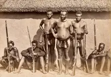 South Africa: a group of Zulu men with rifles, 19th century. Creator: Unknown