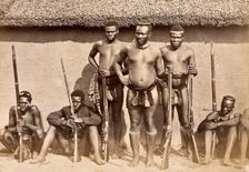 South Africa: a group of Zulu men with rifles, 19th century. Creator: Unknown