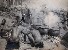 South Africa: African people at Chief Latumba's kraal near Zwarkop, 1905. Creator: Ernest Maylard