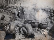 South Africa: African people at Chief Latumba's kraal near Zwarkop, 1905. Creator: Ernest Maylard