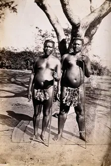 South Africa: two Zulu chiefs: Shingana (half brother of Cetshwayo, the Zulu King)..., 1800-1899. Creator: Unknown