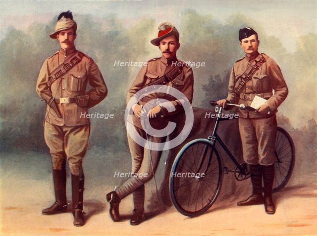 'South African Light Horse (Trooper), Brabant's Horse (Trooper), Duke of Edinburgh's Volunteer Rifle Creator: JE Bruton.
