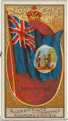 South Australia, from Flags of All Nations, Series 2 (N10) for Allen & Ginter Cigarettes B..., 1890. Creator: Allen & Ginter