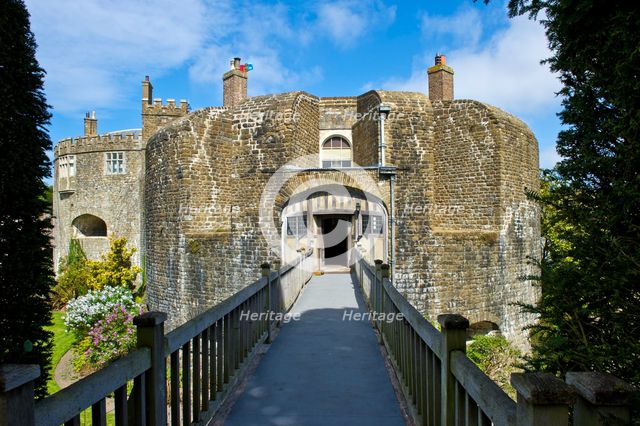 South bastion and bridge over the moat, Walmer Castle and Gardens, Kent, c1980-c2017. Artist: Historic England Staff Photographer.