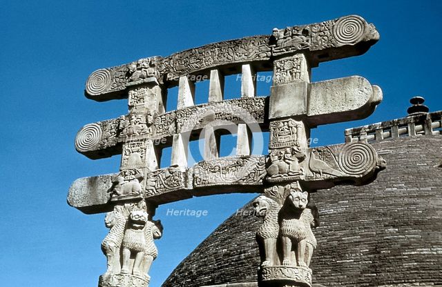 South gate (torana) architraves of the Great Stupa, Sanchi, India, 75-50 BC. Artist: Unknown