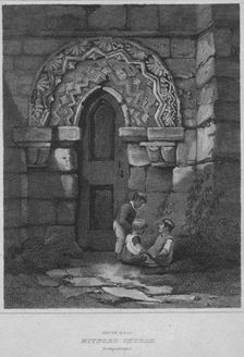 South Door - Mitford Church, Northumberland 1814. Artist: John Greig