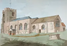 South-east view of All Saints Church, Edmonton, Enfield, London, 1800. Artist: Anon