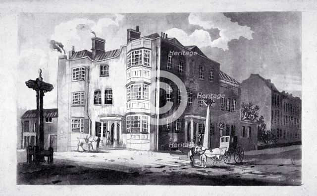South-east view of Horns Tavern, Kennington, Lambeth, London, c1790. Artist: Anon