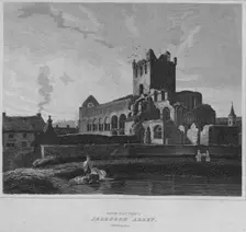 South East View of Jedburgh Abbey. Roxburghshire 1814. Artist: John Greig