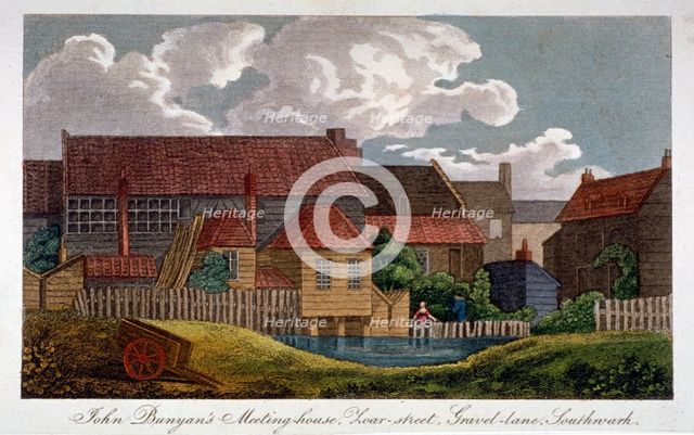 South-east view of John Bunyan's meeting house, Southwark, London, c1810. Artist: Anon